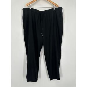 Eileen Fisher 100% Wool Jogger Pants High Rise Drawstring Pull On Ankle, Black